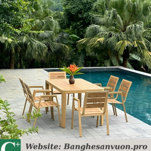 Bộ bàn ghế sân vườn Polywood SVAN-GMTBC-CNB