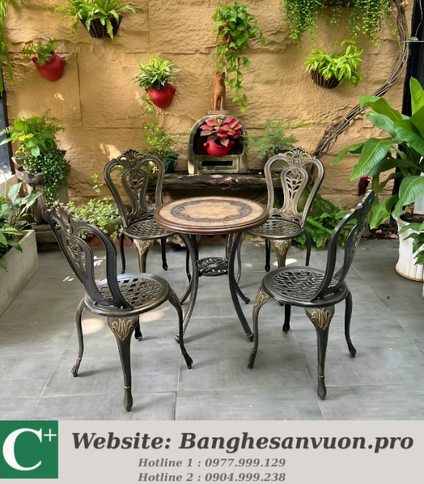 Bộ bàn ghế nhôm đúc SVAN-GMTBG-002M