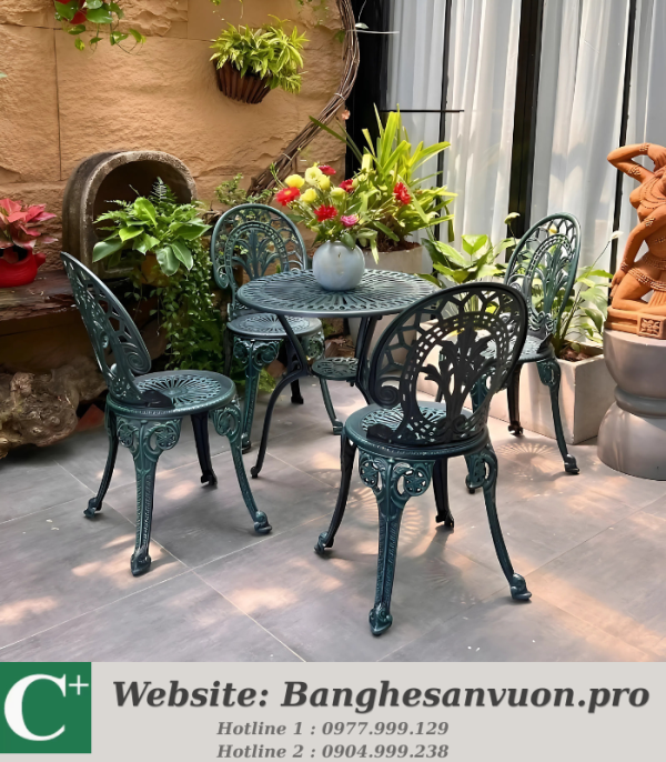 Bộ bàn ghế nhôm đúc SVAN-GMTBG-028X