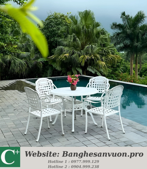 Bộ bàn ghế nhôm đúc SVAN-GMTBG-04T