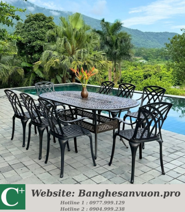 Bộ bàn ghế nhôm đúc SVAN-GMTBG-19EN