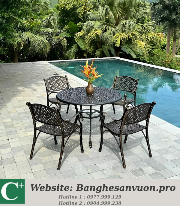 Bộ bàn ghế nhôm đúc SVAN-GMTBG-20