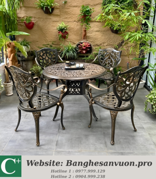 Bộ bàn ghế nhôm đúc SVAN-GMTBG-22N