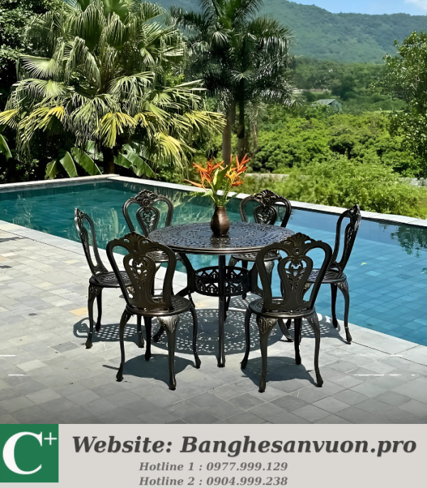 Bộ bàn ghế sân vườn SVAN-GMTBG02-D100N