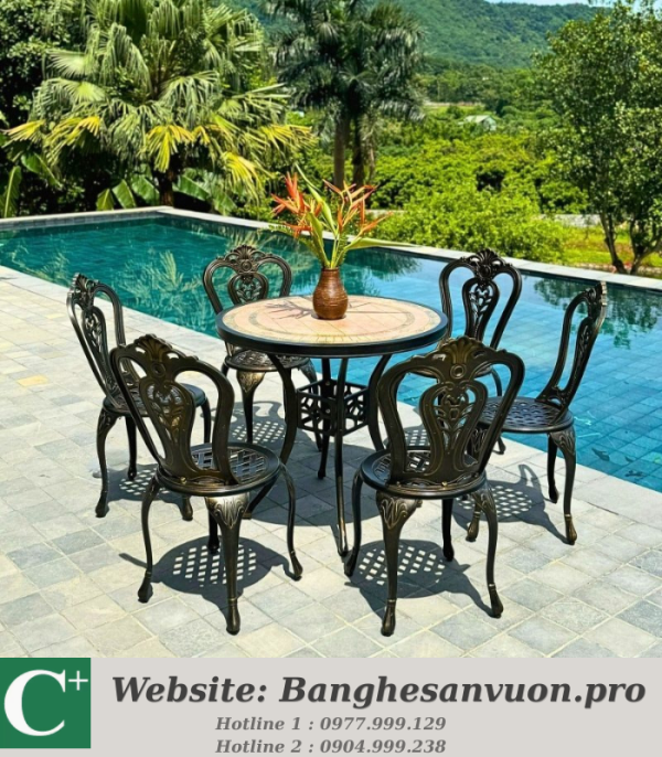 Bộ bàn ghế sân vườn SVAN-GMTBG02-D80M