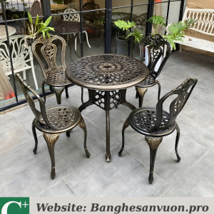 Bộ bàn ghế nhôm đúc SVAN-GMTBG02-D80N