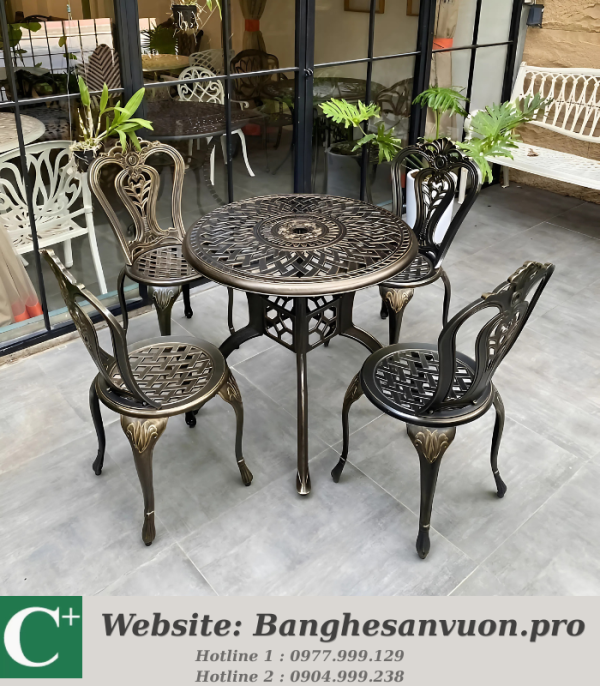 Bộ bàn ghế nhôm đúc SVAN-GMTBG02-D80N