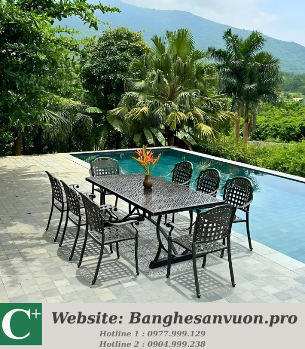 Bộ bàn ghế nhôm đúc SVAN-GMTBG04-2.0CNN