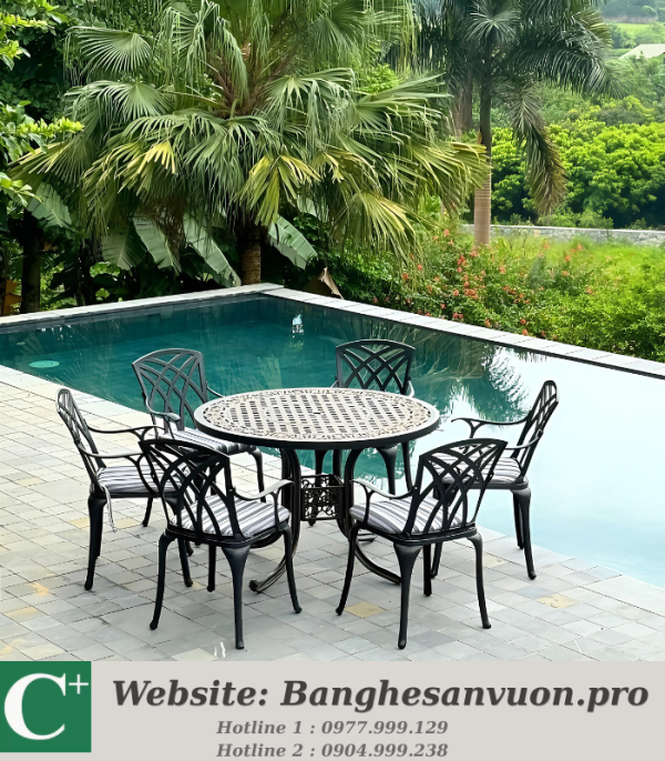Bộ bàn ghế sân vườn SVAN-GMTBG19-D120N