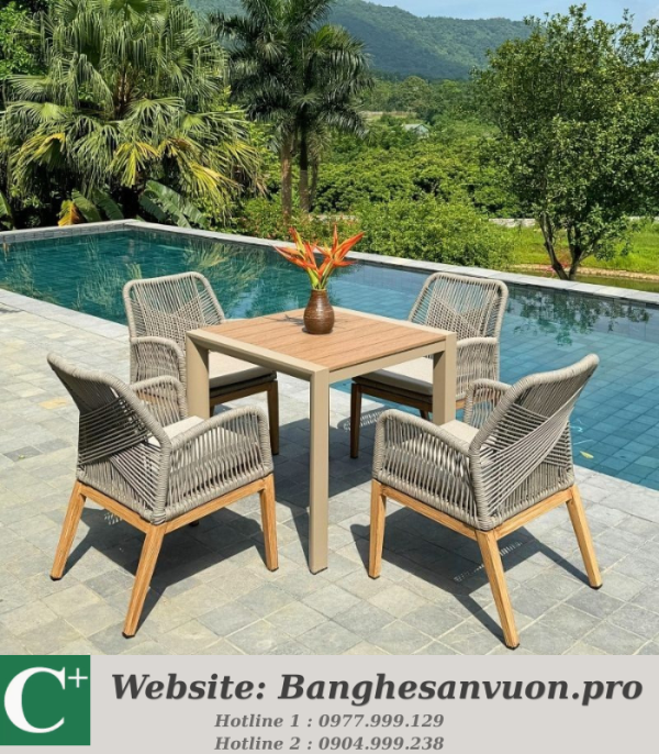 Bộ bàn ghế ngoài trời SVAN-GMTBR-02VC