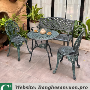 Bộ bàn ghế công viên nhôm đúc SVAN-GMTCV-09X