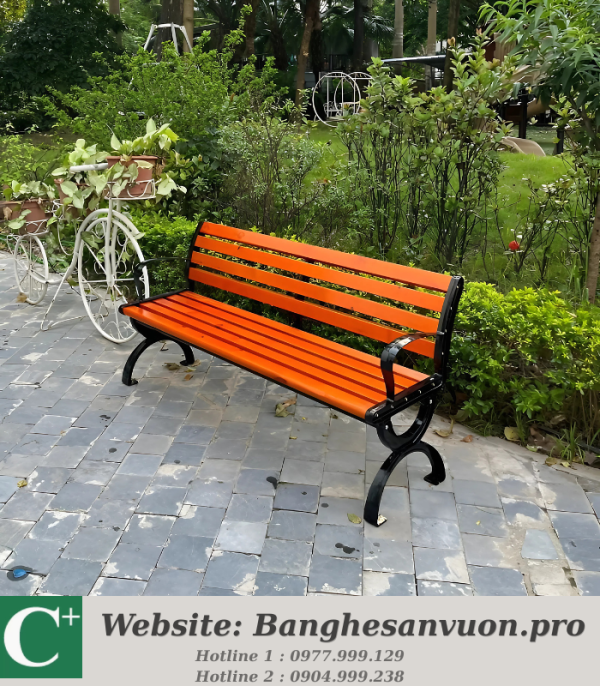 Ghế công viên nan gỗ thông Chile SVAN-GMTGCV-01