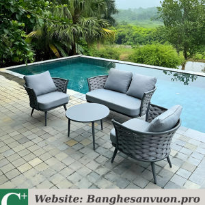 Bộ bàn ghế sofa ngoài trời Rose SVAN-GMTSR-01