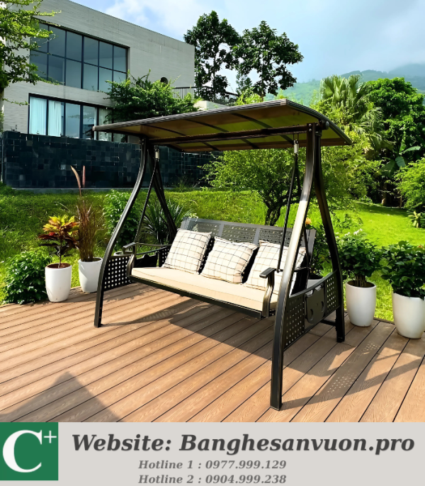 Xích đu nhôm đúc 3 chỗ SVAN-GMTXD-3C