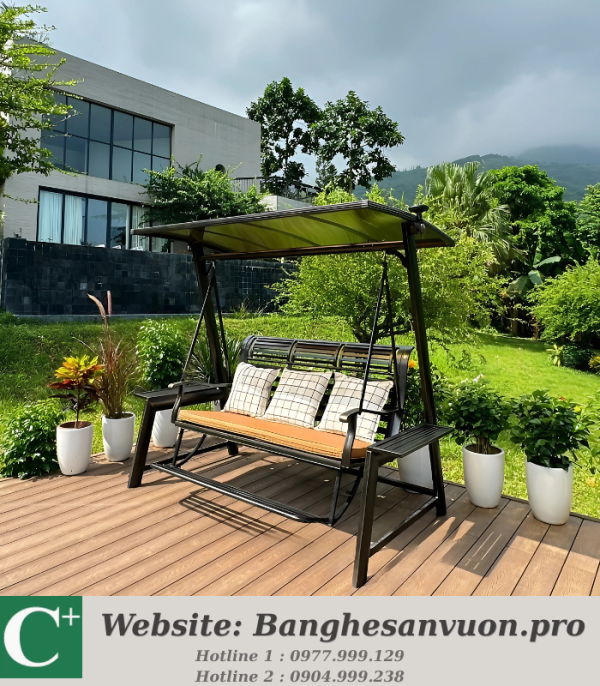 Xích đu nhôm đúc 3 chỗ SVAN-GMTXD-3CGN