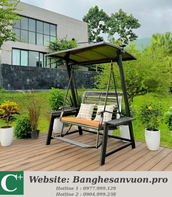 Xích đu nhôm đúc ngoài trời SVAN-GMTXD-2CGN